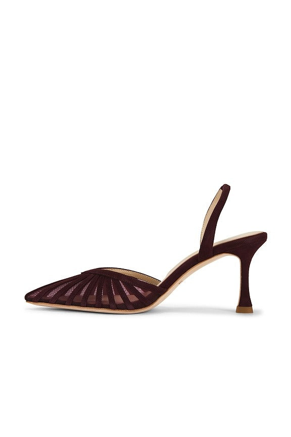 Mercer Heel in Burgundy Suede