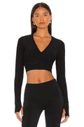 Butter Wrap Top in Black