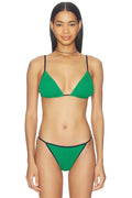 Idris Triangle Bikini Top in Jade Green