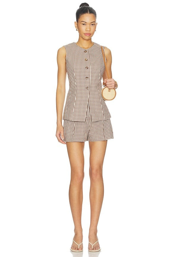 Preston Shorts in Brown Checker