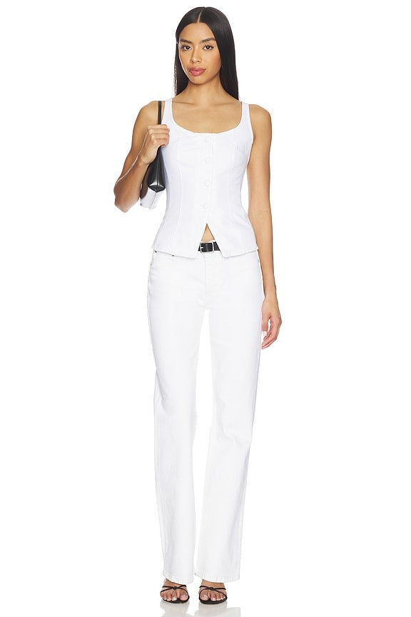 Lisa Denim Top in White