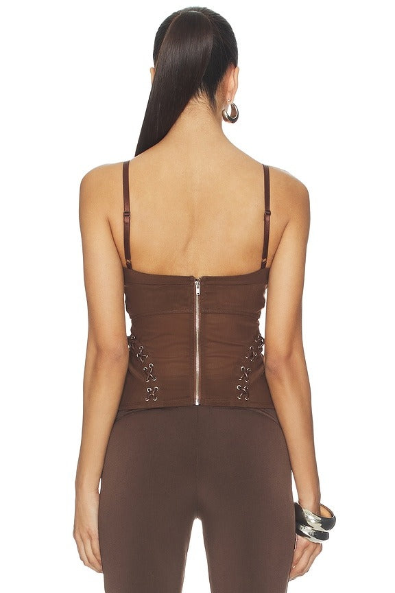 Christina Corset Top in Brown