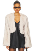 Cropped Gabriel Coat in Light Tan
