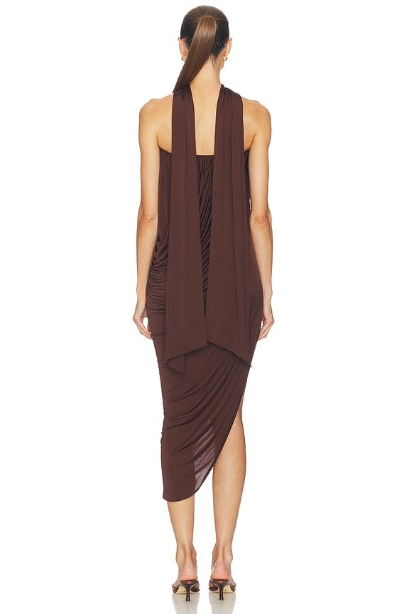Imarisa Midi Dress in Espresso