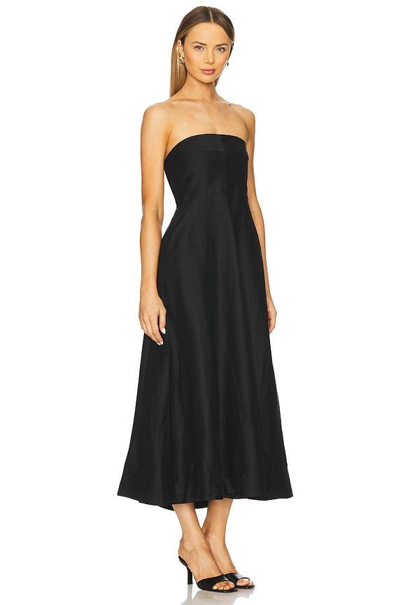 Bormio Strapless Maxi Dress in Black