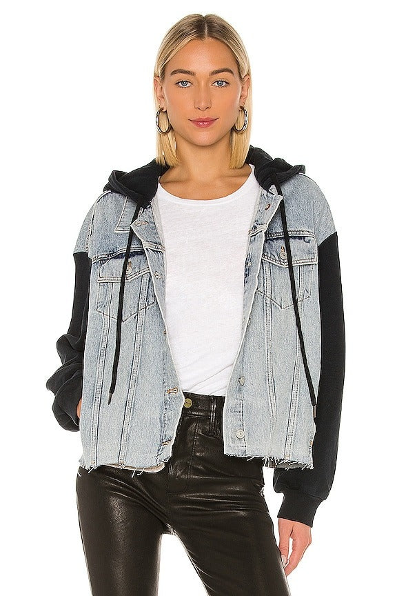 Milena Hooded Jacket in Indigo Blue