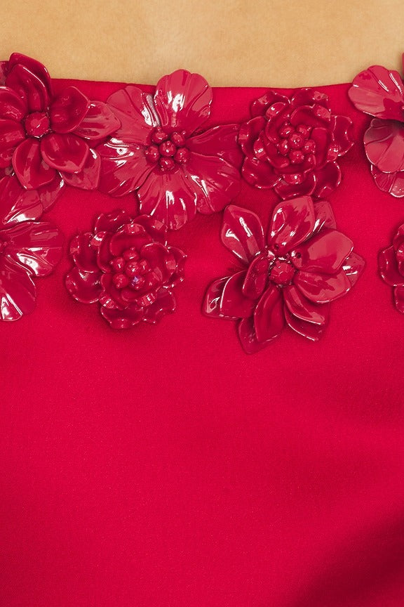 Lucetta Shift Mini Dress in Red