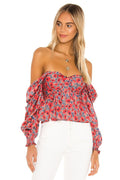 x REVOLVE Burna Blouse in Red Poppy Floral