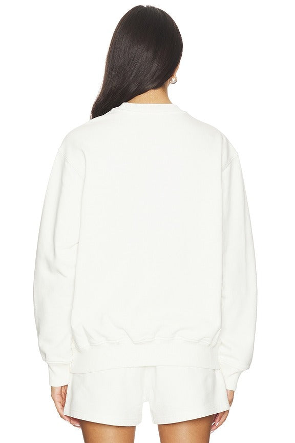 Orange Mascot Patch Sweatshirt in Off White