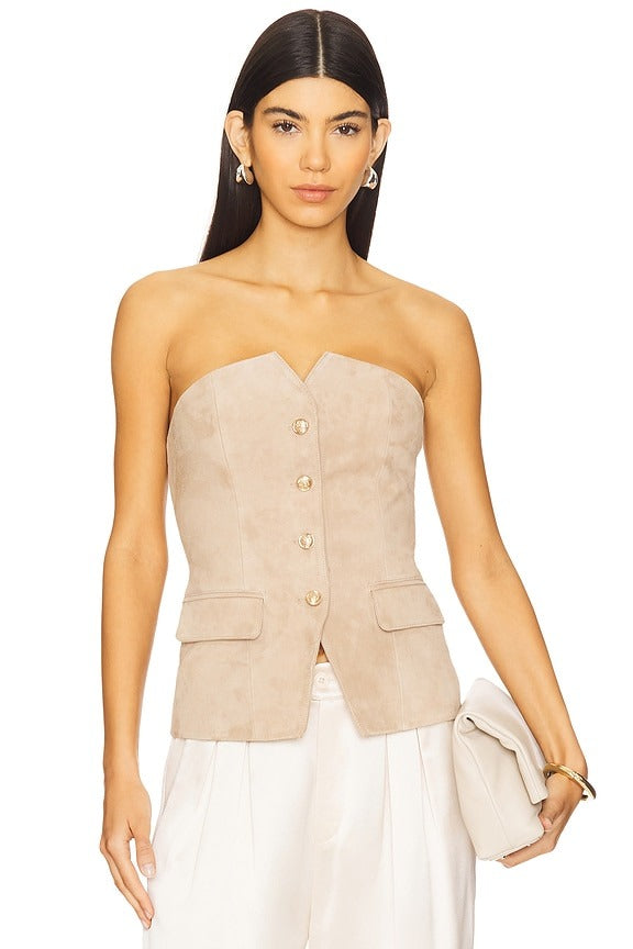 Zamora Suede Corset in Incense