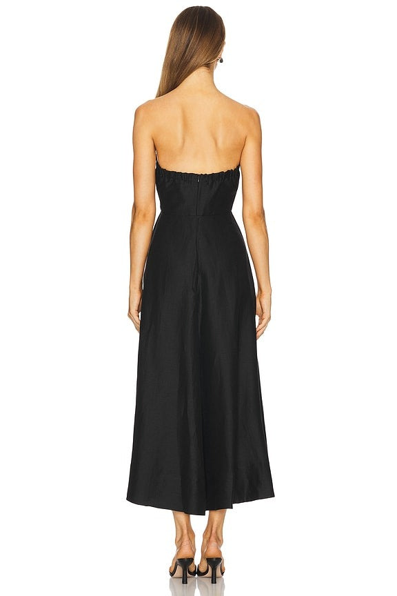 Bormio Strapless Maxi Dress in Black
