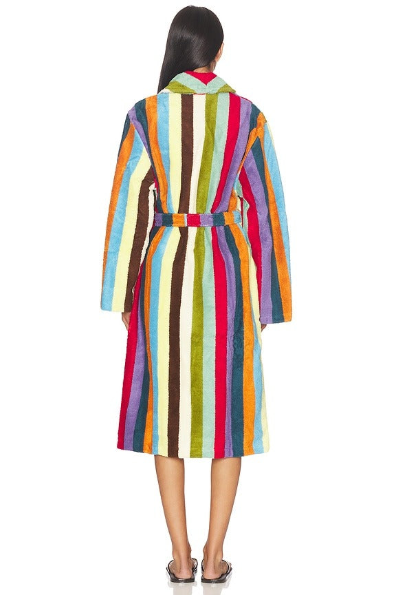 Stripe Bathrobe in Eucalyptus