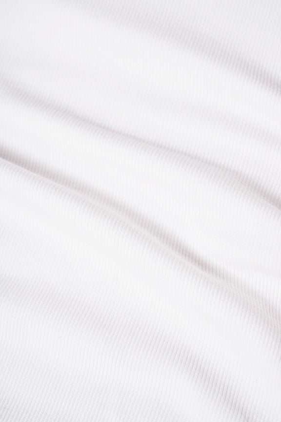 Crew Neck Extra Long Sleeve Tee in White