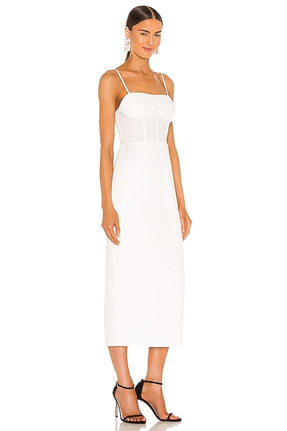 Roberta Midi Dress in Ivory