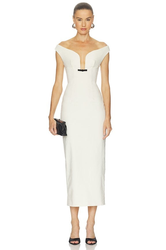 Aurora Midi Dress in Ivory