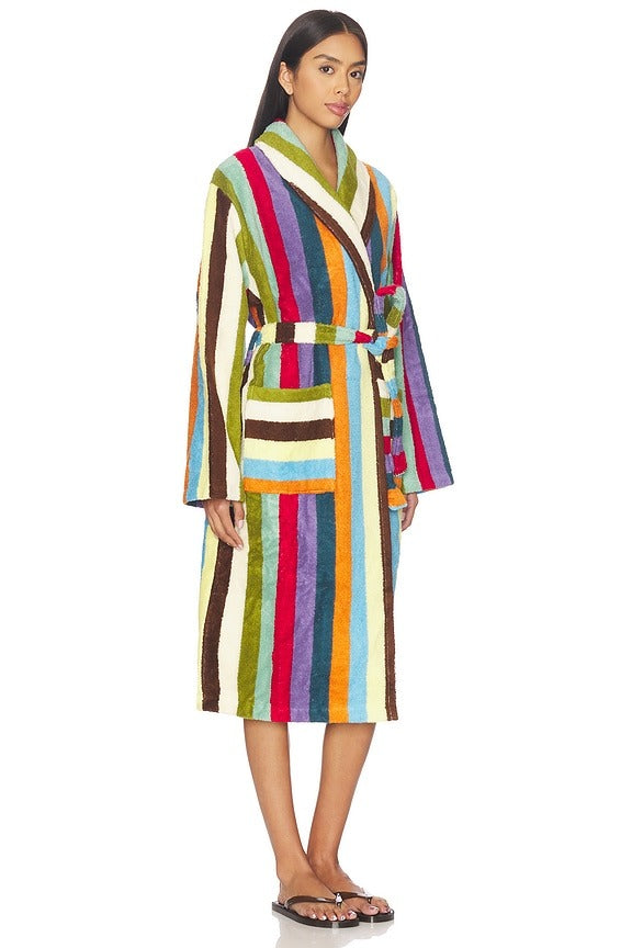 Stripe Bathrobe in Eucalyptus