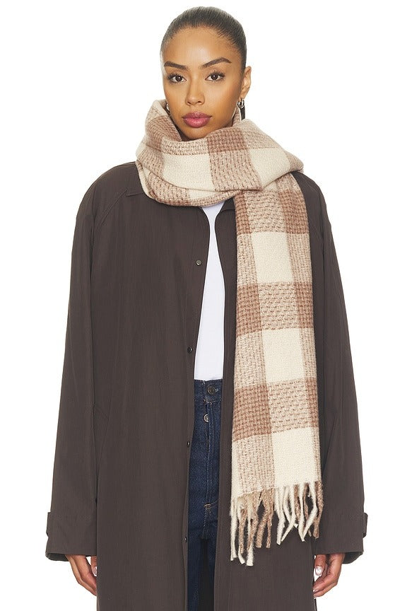 Foundry Check Scarf in Ivory Combo
