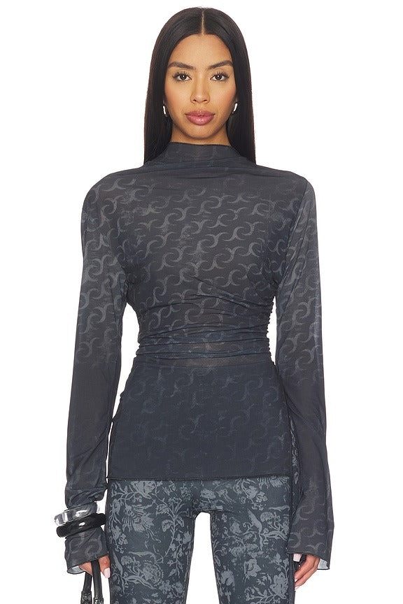 Side Slit Top in Grey