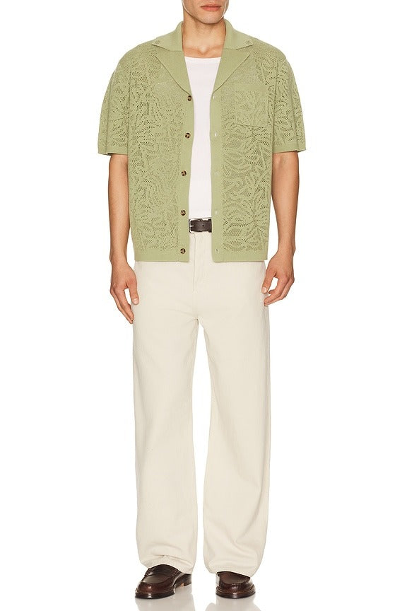 Chemise Maille Dentelle in Kaki
