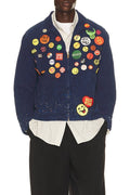 Button Ban Jacket in Royal Fade