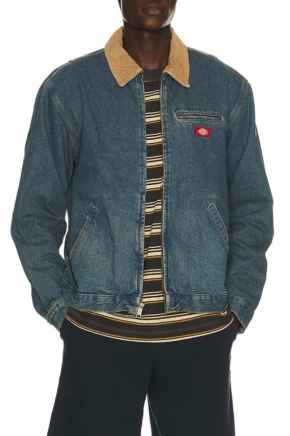 Denim Painter Jacket in Khaki Tinted Blue
