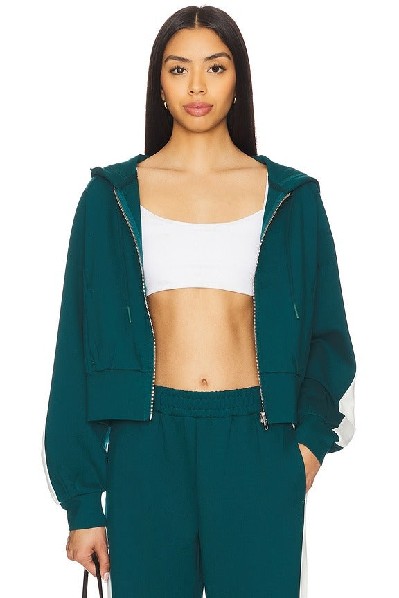 Back To Back Jacket in Deep Teal & Cream