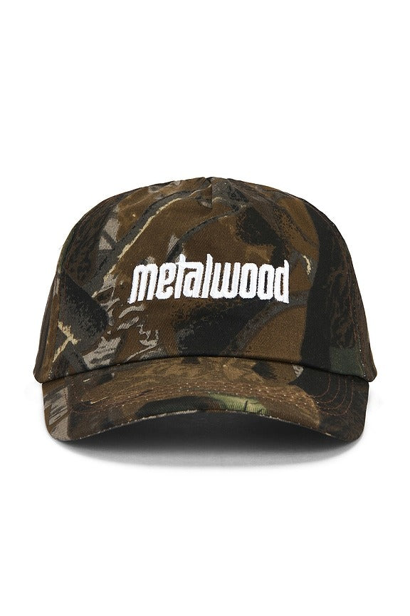 Metal Logo 5-Panel Hat in Real Leaf Camo & White