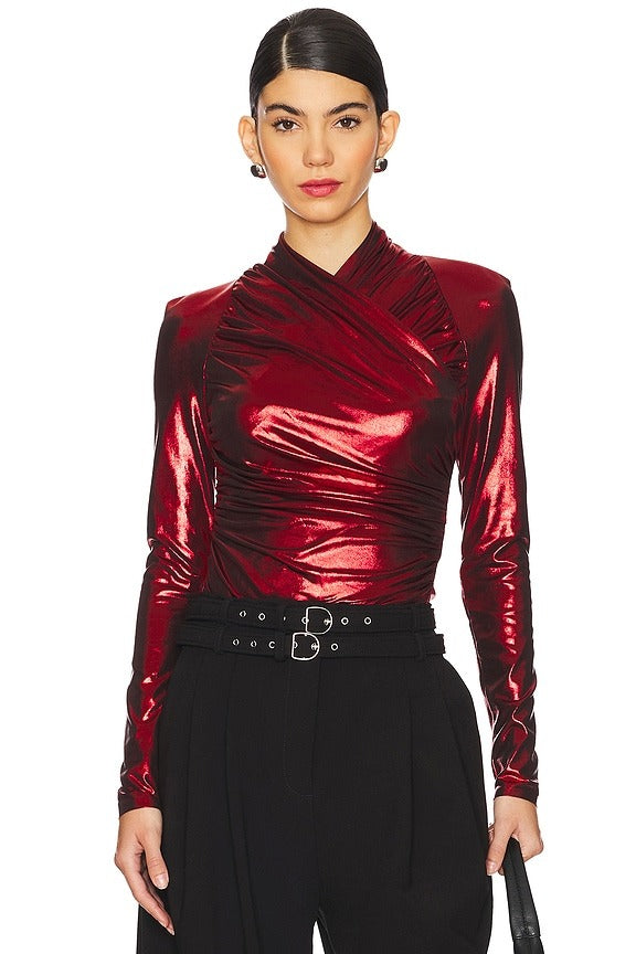 Kat Top in Dark Cherry Red