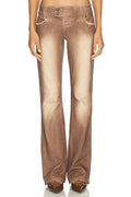 Slim Stretch Bootcut Jeans in Pink Wash