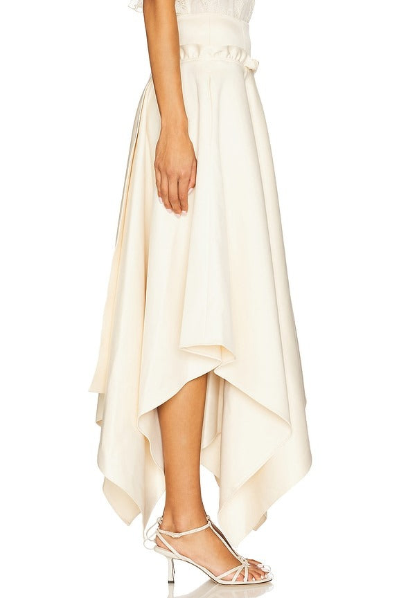 Vera Satin Skirt in Cream