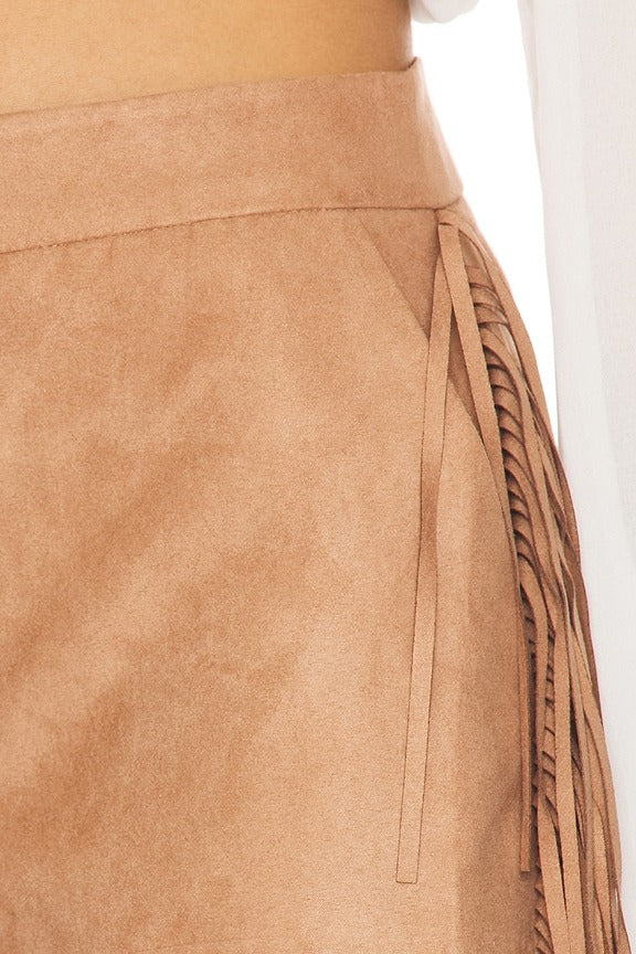 Chase Faux Suede Short in Camel