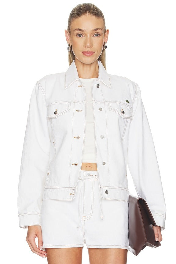 Slim Fit Denim Jacket in White