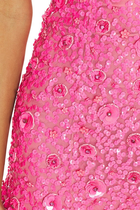 Kenna Mini Dress in Pink Sequin