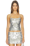 Paillette Cami in Silver