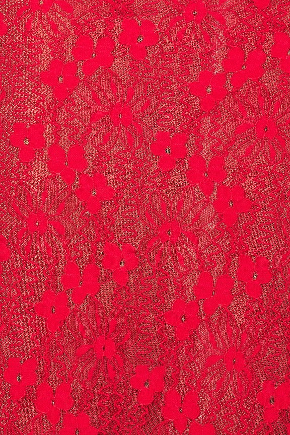 Alegra Stretch Lace Midi Dress in Fire Red