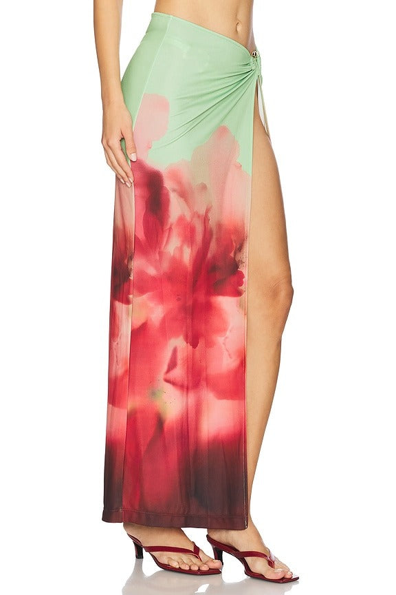 Rya Maxi Skirt in Multi Abstract Floral