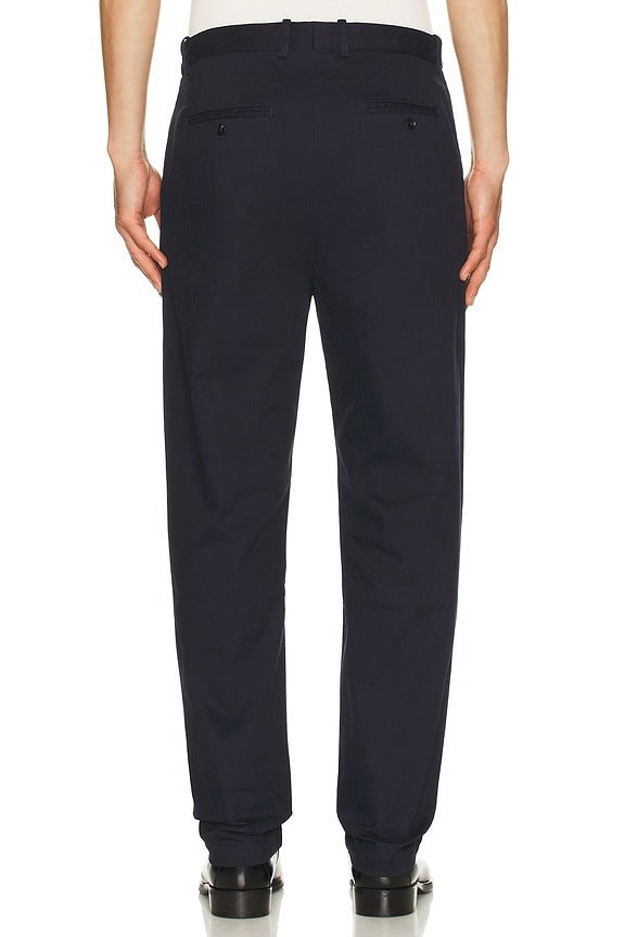 Canvas Pleated Chino in Navy