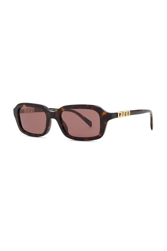 Rectangular Sunglasses in Havana & Brown