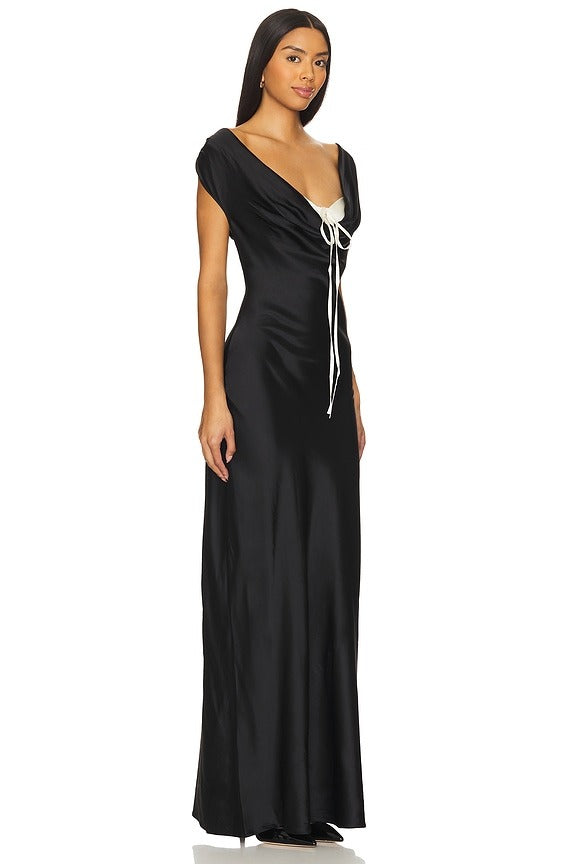 Elora Gown in Black & Ivory