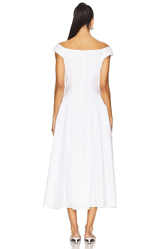 Mira Midi Dress in White