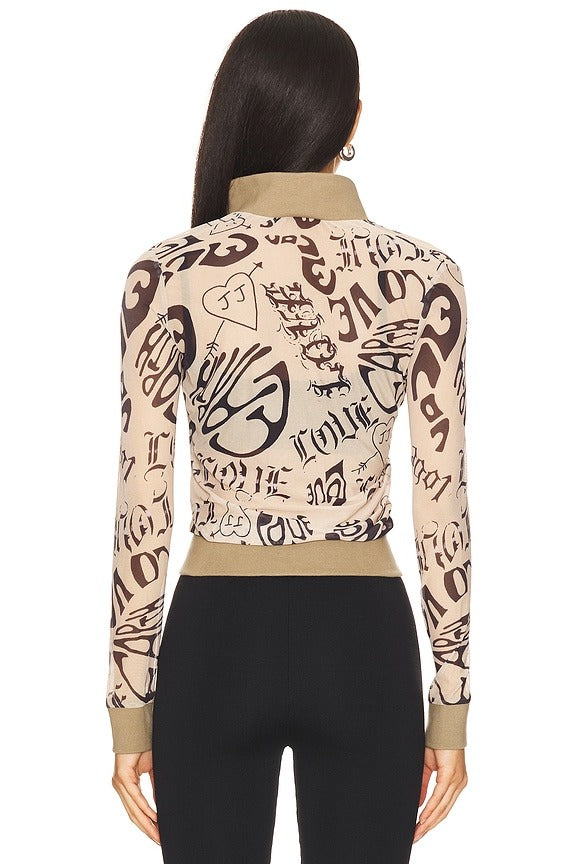 Mesh Track Jacket in Tan