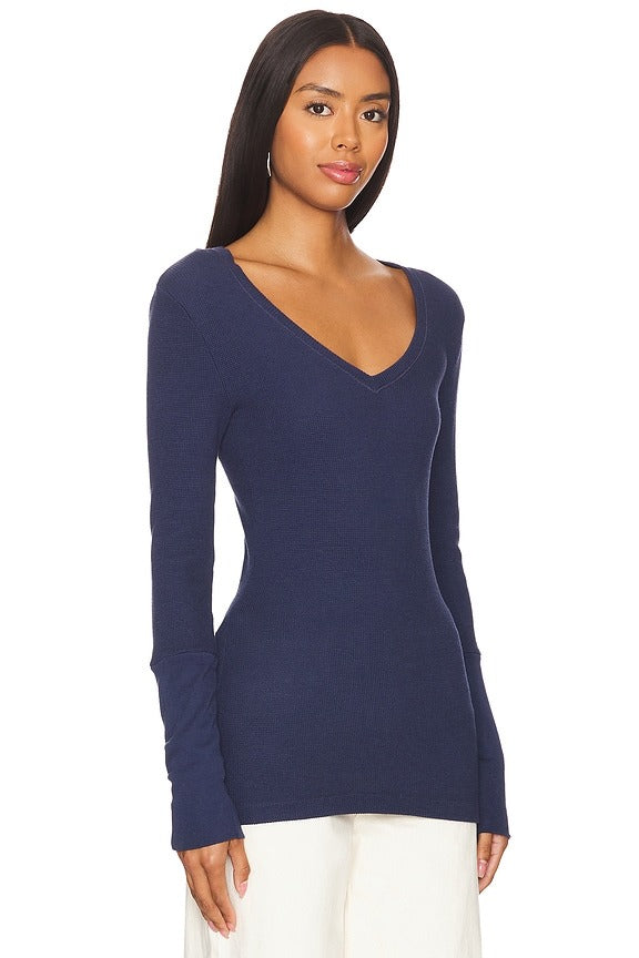 V Neck Long Sleeve in Seaside