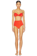 Poppy High Waist Bikini Set in Tomato