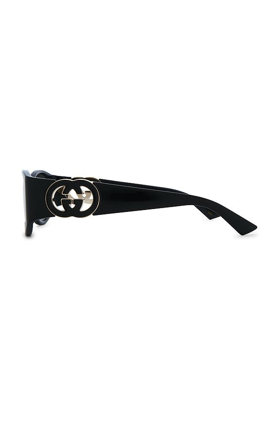Oval Sunglasses in Black & Grey