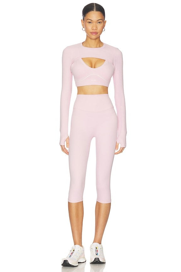 Sports Bra in Pink & Cream