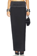 Tuxedo Column Skirt in Black
