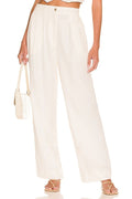 Pleated Trouser in Creme