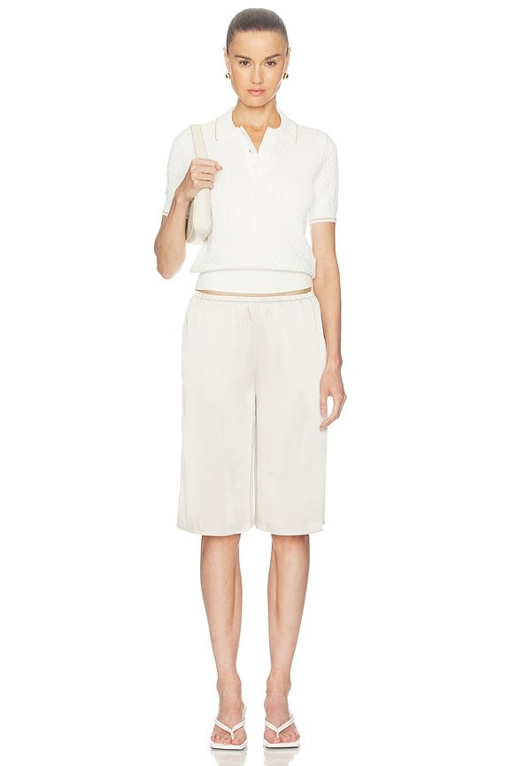 Torsades Polo Top in Ivory