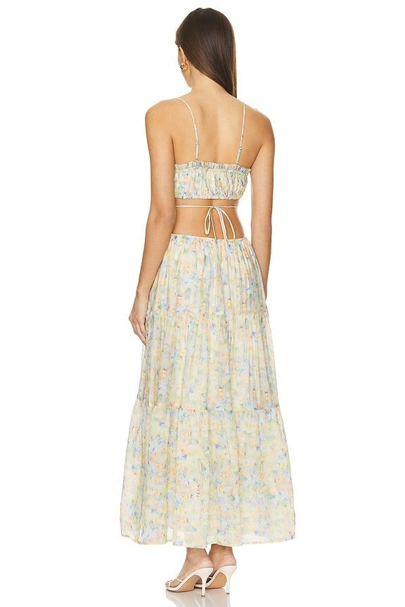 Odina Dress in Blue Orange Multi
