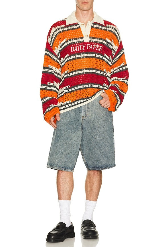 Compact Shield Embroidery Denim Shorts in Light Denim